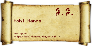 Hohl Hanna névjegykártya